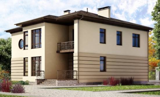 300-006-П Проект двухэтажного дома и гаражом, огромный коттедж из кирпича Пенза | Проекты домов от House Expert