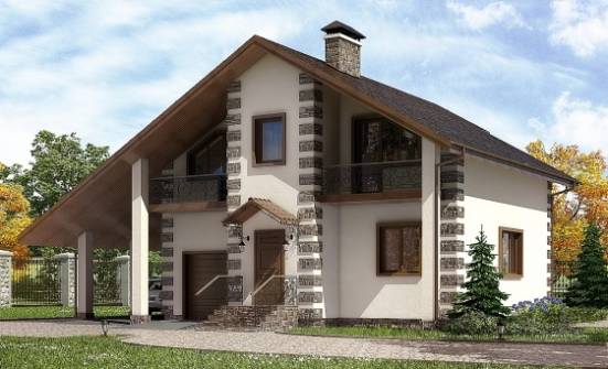 150-003-Л Проект двухэтажного дома мансардный этаж и гаражом, бюджетный загородный дом из дерева Сердобск | Проекты домов от House Expert