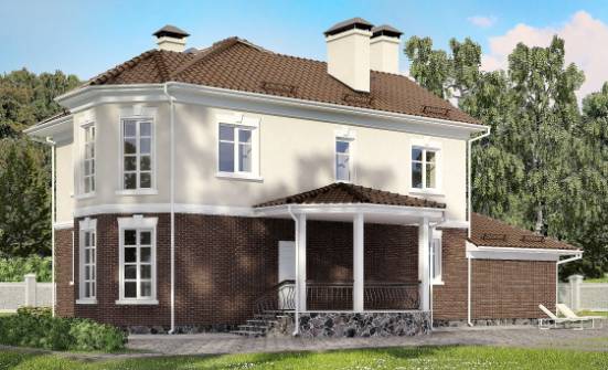 190-002-Л Проект двухэтажного дома, гараж, уютный домик из блока Пенза | Проекты домов от House Expert