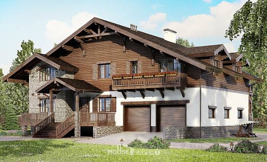 440-001-П Проект трехэтажного дома мансардный этаж и гаражом, просторный дом из кирпича Сердобск | Проекты домов от House Expert