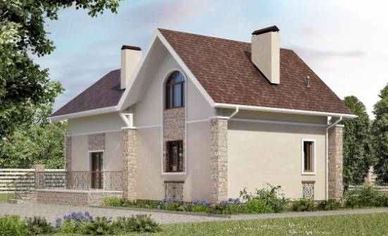 150-012-Л Проект двухэтажного дома с мансардой, компактный загородный дом из керамзитобетонных блоков Каменка | Проекты домов от House Expert
