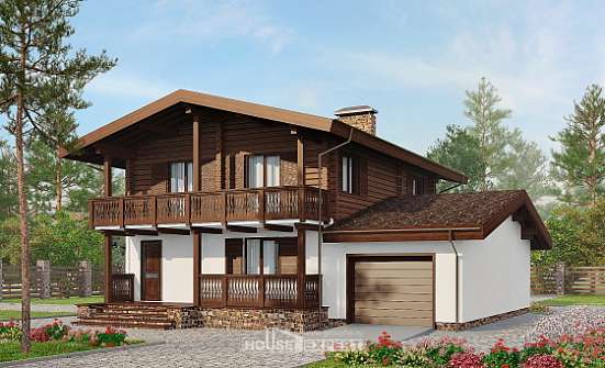 200-011-П Проект двухэтажного дома мансардой, простой загородный дом из газобетона Сердобск | Проекты домов от House Expert