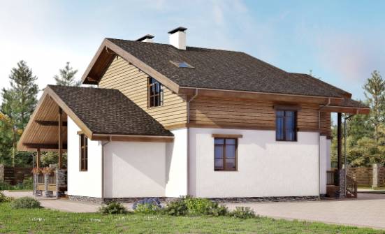 210-006-П Проект двухэтажного дома с мансардой, современный домик из кирпича Кузнецк | Проекты домов от House Expert