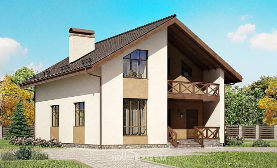 170-002-П Проект двухэтажного дома с мансардным этажом, классический загородный дом из блока Сердобск | Проекты домов от House Expert