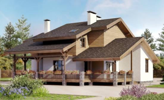 210-006-П Проект двухэтажного дома с мансардой, современный домик из кирпича Кузнецк | Проекты домов от House Expert