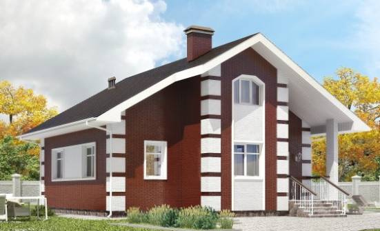 115-001-П Проект двухэтажного дома мансардный этаж, простой коттедж из газобетона Кузнецк | Проекты домов от House Expert