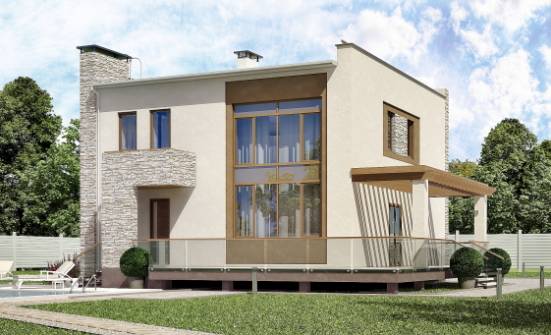 185-001-П Проект двухэтажного дома, простой коттедж из арболита Заречный | Проекты домов от House Expert