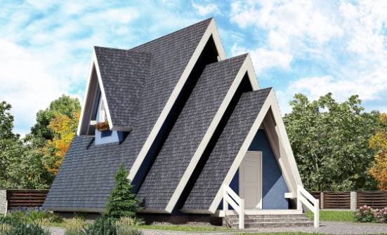 100-002-П Проект двухэтажного дома мансардой, бюджетный домик из бревен Кузнецк | Проекты домов от House Expert