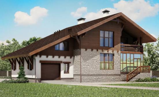 420-001-П Проект трехэтажного дома с мансардным этажом, гараж, просторный коттедж из кирпича Каменка | Проекты домов от House Expert