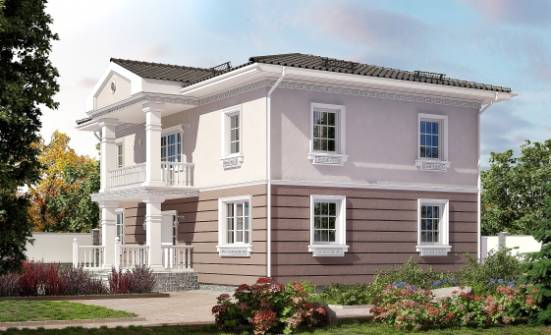 210-005-П Проект двухэтажного дома, классический коттедж из блока Кузнецк | Проекты домов от House Expert