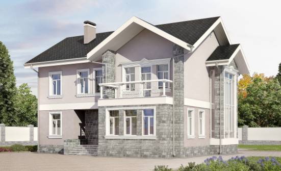 170-008-П Проект двухэтажного дома, скромный загородный дом из теплоблока Пенза | Проекты домов от House Expert