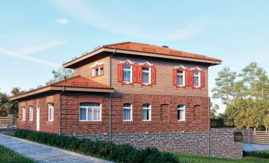 380-002-Л Проект трехэтажного дома, гараж, уютный загородный дом из кирпича Пенза | Проекты домов от House Expert