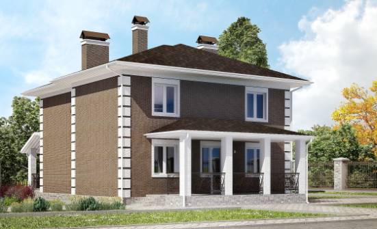 185-002-П Проект двухэтажного дома, бюджетный домик из поризованных блоков Каменка | Проекты домов от House Expert