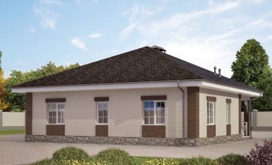 100-004-Л Проект одноэтажного дома, доступный домик из газобетона Каменка | Проекты одноэтажных домов от House Expert