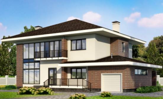 275-002-П Проект двухэтажного дома и гаражом, большой дом из кирпича Каменка | Проекты домов от House Expert