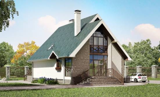 170-003-Л Проект двухэтажного дома с мансардой, экономичный загородный дом из поризованных блоков Кузнецк | Проекты домов от House Expert