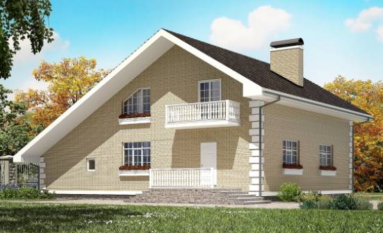 190-005-П Проект двухэтажного дома с мансардным этажом и гаражом, средний загородный дом из теплоблока Кузнецк | Проекты домов от House Expert