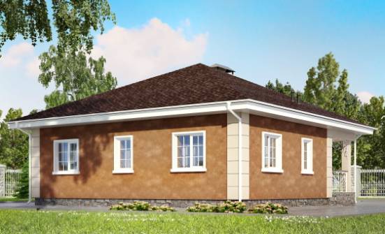 100-001-Л Проект одноэтажного дома, бюджетный дом из теплоблока Кузнецк | Проекты одноэтажных домов от House Expert