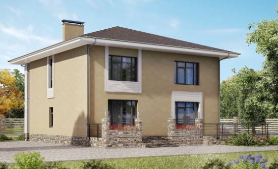 180-015-Л Проект двухэтажного дома, бюджетный загородный дом из арболита Пенза | Проекты домов от House Expert