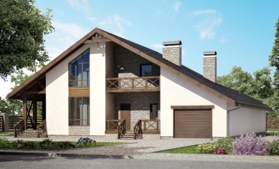 265-001-П Проект двухэтажного дома с мансардой, гараж, уютный дом из арболита Заречный | Проекты домов от House Expert