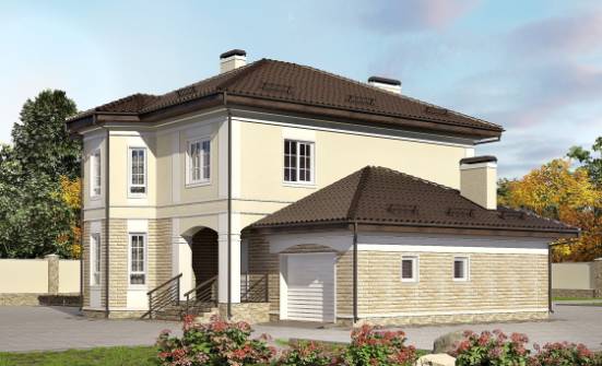 220-007-П Проект двухэтажного дома, гараж, классический загородный дом из кирпича Кузнецк | Проекты домов от House Expert