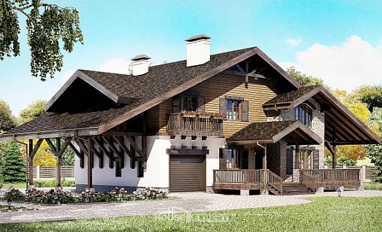 270-001-Л Проект двухэтажного дома с мансардой, гараж, простой домик из кирпича Кузнецк | Проекты домов от House Expert
