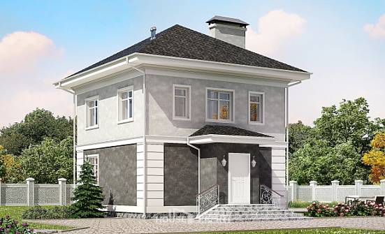 090-003-П Проект двухэтажного дома, недорогой коттедж из поризованных блоков Пенза | Проекты домов от House Expert