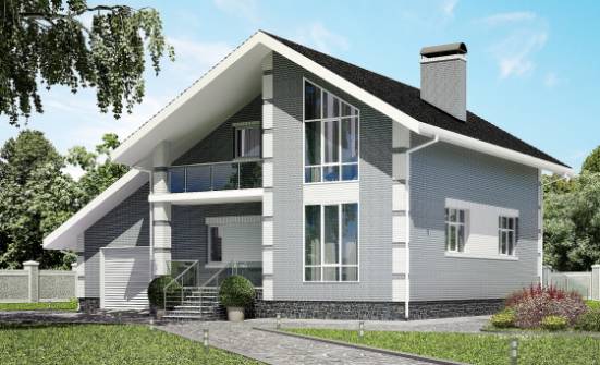 190-006-Л Проект двухэтажного дома с мансардой, гараж, классический дом из бризолита Пенза | Проекты домов от House Expert