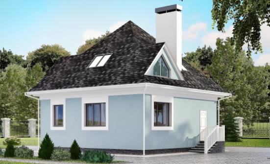 110-001-Л Проект двухэтажного дома с мансардным этажом, бюджетный загородный дом из арболита Кузнецк | Проекты домов от House Expert