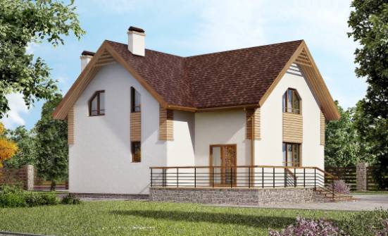 150-009-П  Проект двухэтажного дома мансардой, уютный загородный дом из поризованных блоков Кузнецк | Проекты домов от House Expert