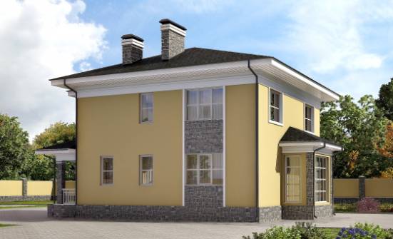 155-011-Л Проект двухэтажного дома, бюджетный загородный дом из бризолита Сердобск | Проекты домов от House Expert