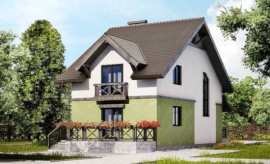 120-003-П Проект двухэтажного дома мансардой, доступный домик из керамзитобетонных блоков Кузнецк | Проекты домов от House Expert