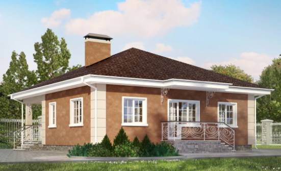 100-001-Л Проект одноэтажного дома, бюджетный дом из теплоблока Кузнецк | Проекты домов от House Expert
