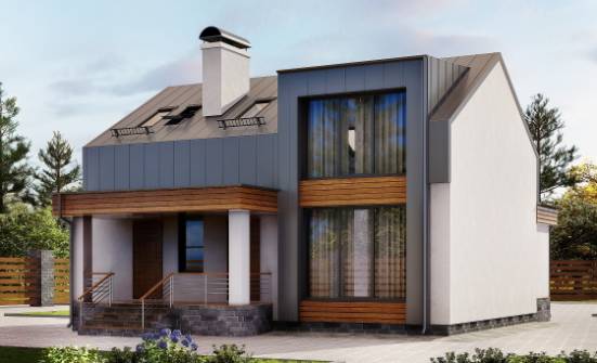 120-004-П Проект двухэтажного дома с мансардным этажом, скромный дом из газосиликатных блоков Пенза | Проекты домов от House Expert