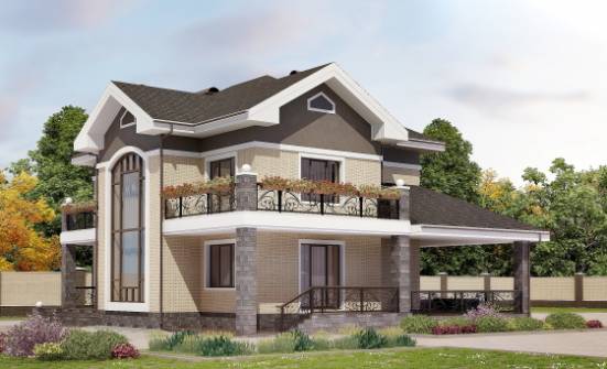 200-006-П Проект двухэтажного дома, средний коттедж из кирпича Каменка | Проекты домов от House Expert