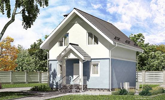 095-002-П Проект двухэтажного дома мансардой, бюджетный дом из поризованных блоков Кузнецк | Проекты домов от House Expert