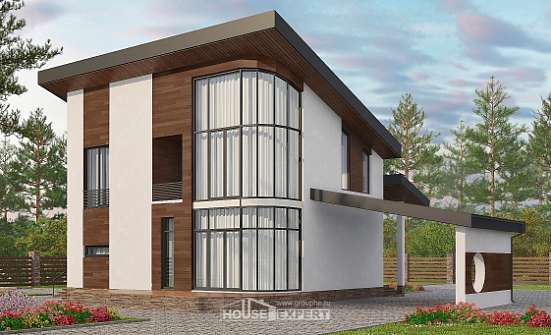 230-001-П Проект двухэтажного дома мансардный этаж, современный домик из кирпича Заречный | Проекты домов от House Expert