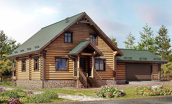 270-002-П Проект двухэтажного дома мансардой и гаражом, красивый домик из дерева Заречный | Проекты домов от House Expert
