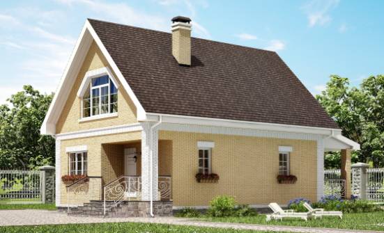 130-004-П Проект двухэтажного дома с мансардой, доступный дом из арболита Каменка | Проекты домов от House Expert