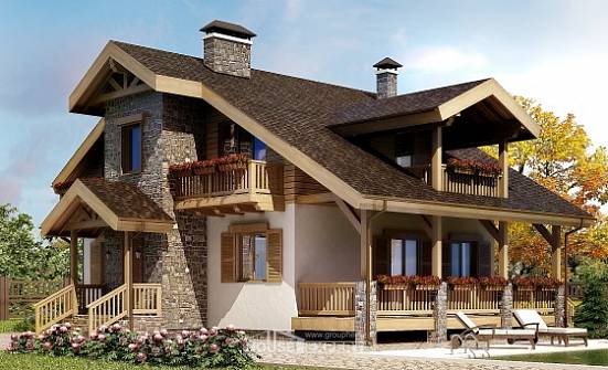 150-004-П Проект двухэтажного дома мансардный этаж, красивый загородный дом из теплоблока Каменка | Проекты домов от House Expert