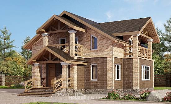 160-014-П Проект двухэтажного дома, современный коттедж из твинблока Каменка | Проекты домов от House Expert