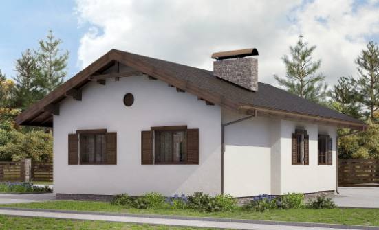 090-002-П Проект одноэтажного дома, компактный коттедж из кирпича Кузнецк | Проекты домов от House Expert