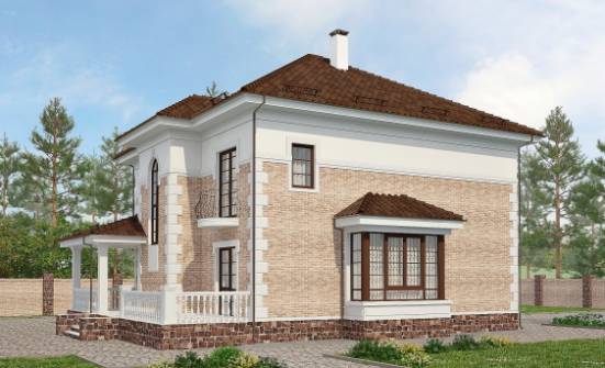 220-008-П Проект двухэтажного дома, просторный загородный дом из кирпича Пенза | Проекты домов от House Expert