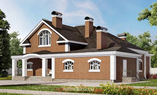 400-003-П Проект двухэтажного дома мансардой, просторный домик из бризолита Каменка | Проекты домов от House Expert