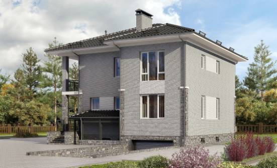 275-004-П Проект трехэтажного дома, гараж, классический коттедж из кирпича Заречный | Проекты домов от House Expert