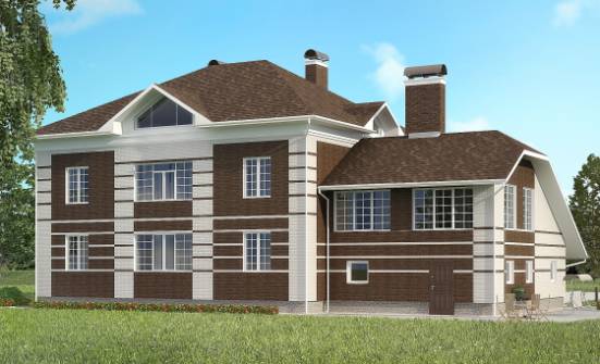 505-002-Л Проект трехэтажного дома, гараж, просторный домик из кирпича Сердобск | Проекты домов от House Expert
