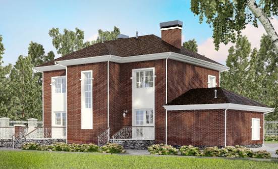 180-006-Л Проект двухэтажного дома, гараж, красивый домик из кирпича Кузнецк | Проекты домов от House Expert