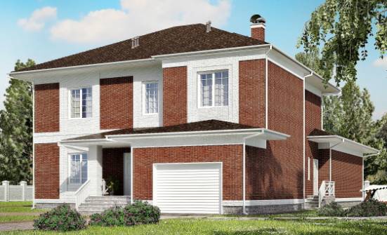 315-001-П Проект двухэтажного дома, гараж, красивый загородный дом из кирпича Сердобск | Проекты домов от House Expert