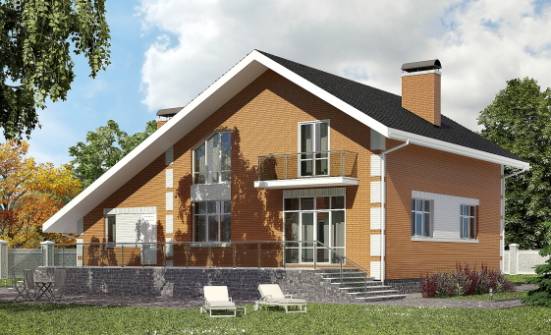 190-006-П Проект двухэтажного дома с мансардным этажом и гаражом, средний загородный дом из пеноблока Сердобск | Проекты домов от House Expert