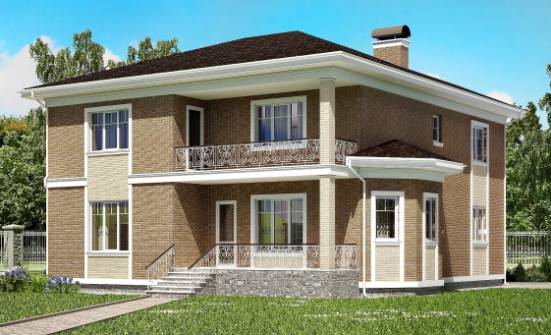 335-002-П Проект двухэтажного дома, гараж, огромный загородный дом из кирпича Сердобск | Проекты домов от House Expert